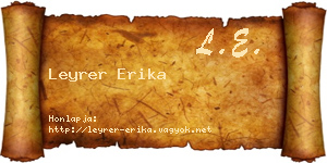 Leyrer Erika névjegykártya